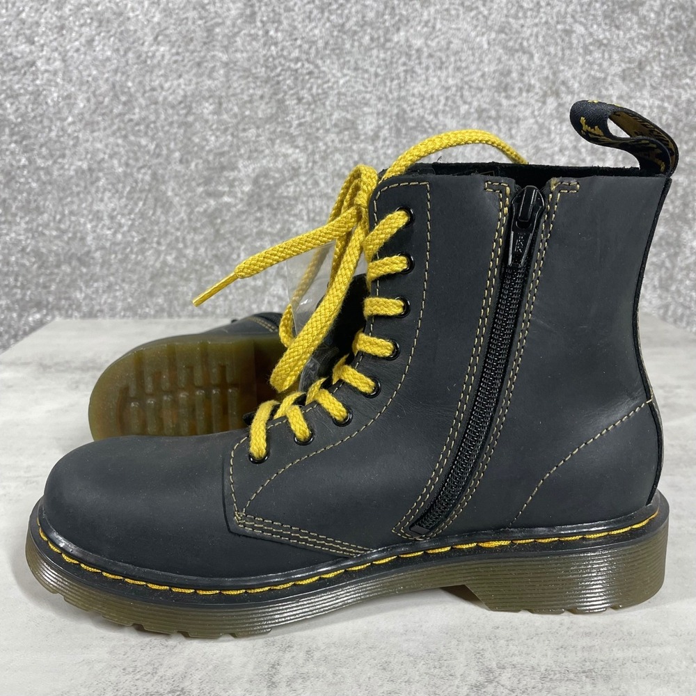 Dr Martens Boots Womens 5 Mens 4 1460 Pascal J Combat Leather Yellow Stitching - Picture 9 of 10